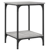 vidaXL Salontafel 40x40x55 cm bewerkt hout grijs sonoma eikenkleurig