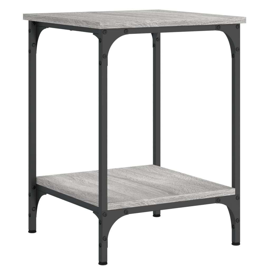 vidaXL Salontafel 40x40x55 cm bewerkt hout grijs sonoma eikenkleurig