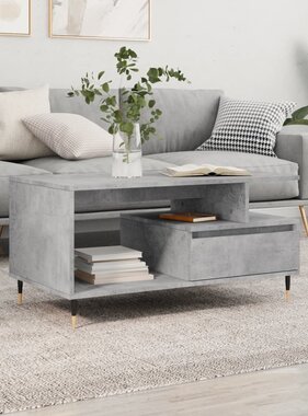 VidaXL Salontafel 90x49x45 cm bewerkt hout betongrijs