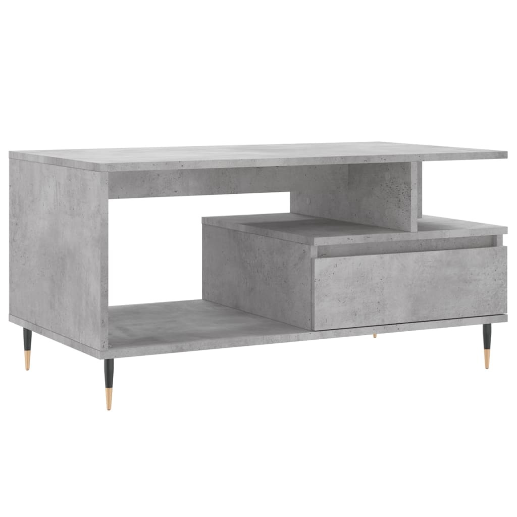 vidaXL Salontafel 90x49x45 cm bewerkt hout betongrijs