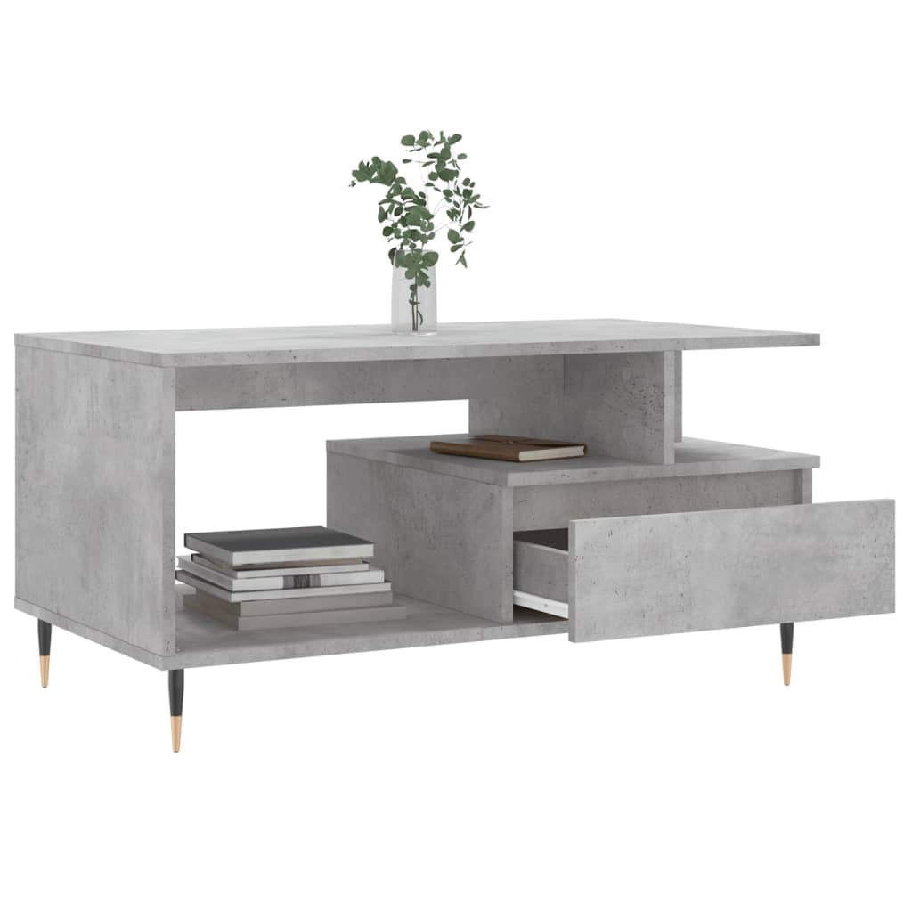 vidaXL Salontafel 90x49x45 cm bewerkt hout betongrijs