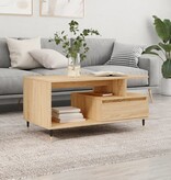 vidaXL Salontafel 90x49x45 cm bewerkt hout sonoma eikenkleurig