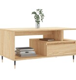 vidaXL Salontafel 90x49x45 cm bewerkt hout sonoma eikenkleurig