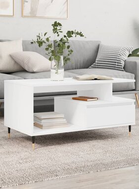 vidaXL Salontafel 90x49x45 cm bewerkt hout wit