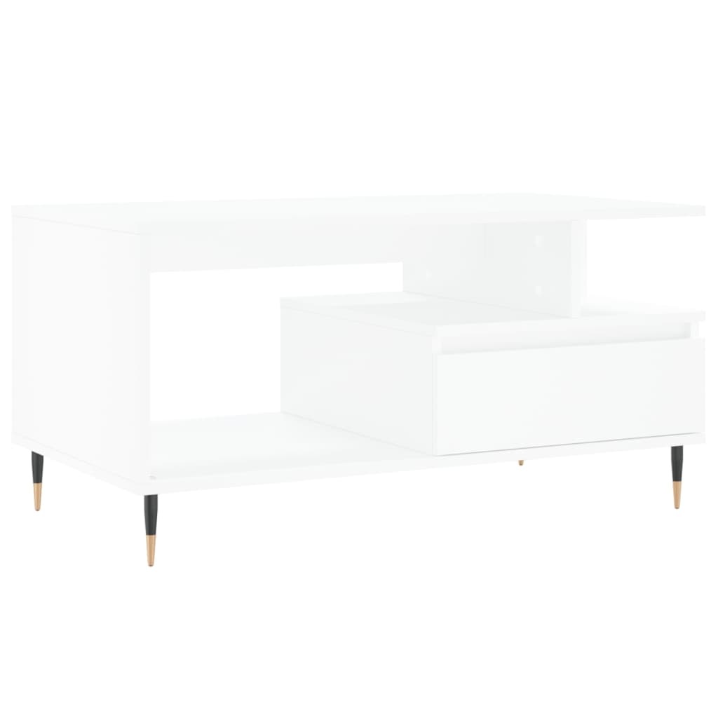 vidaXL Salontafel 90x49x45 cm bewerkt hout wit