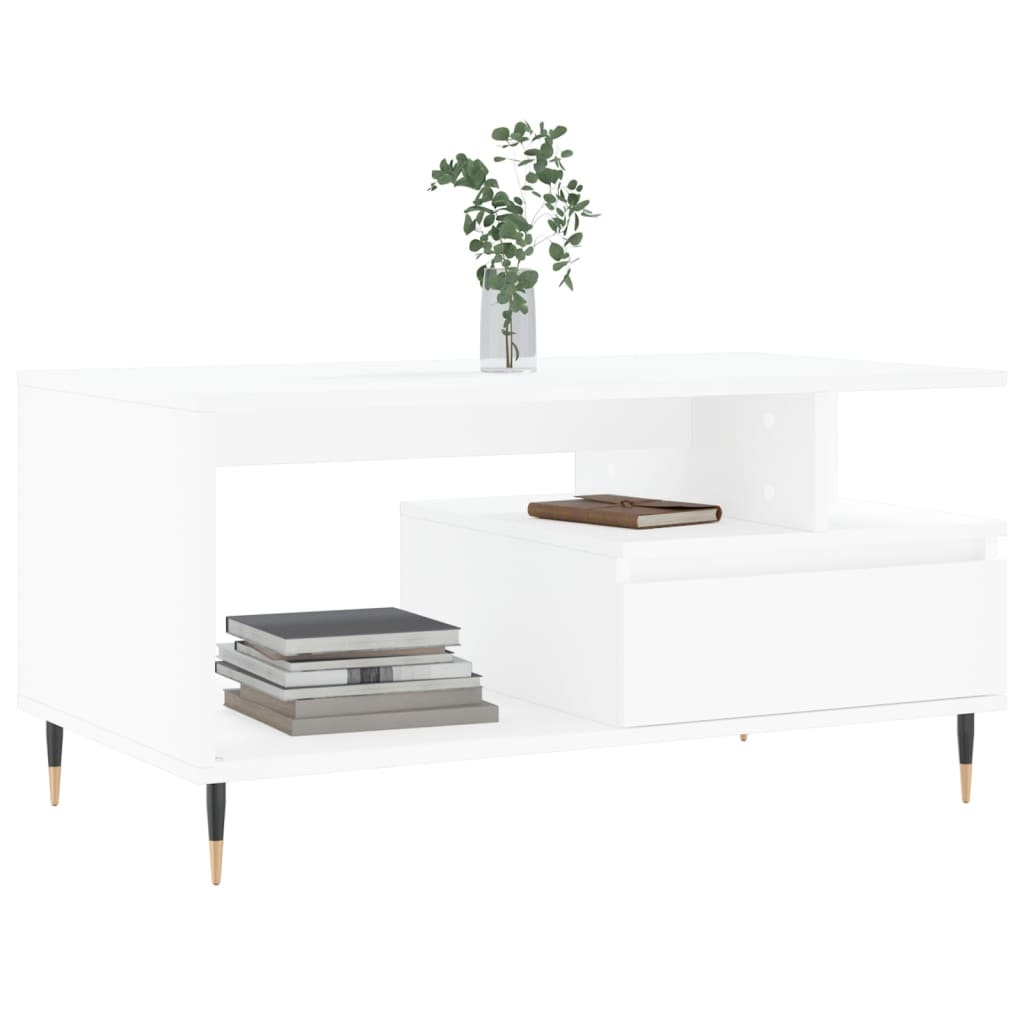 vidaXL Salontafel 90x49x45 cm bewerkt hout wit