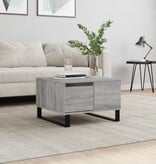 vidaXL Salontafel 55x55x36,5 cm bewerkt hout grijs sonoma eikenkleurig