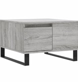 vidaXL Salontafel 55x55x36,5 cm bewerkt hout grijs sonoma eikenkleurig