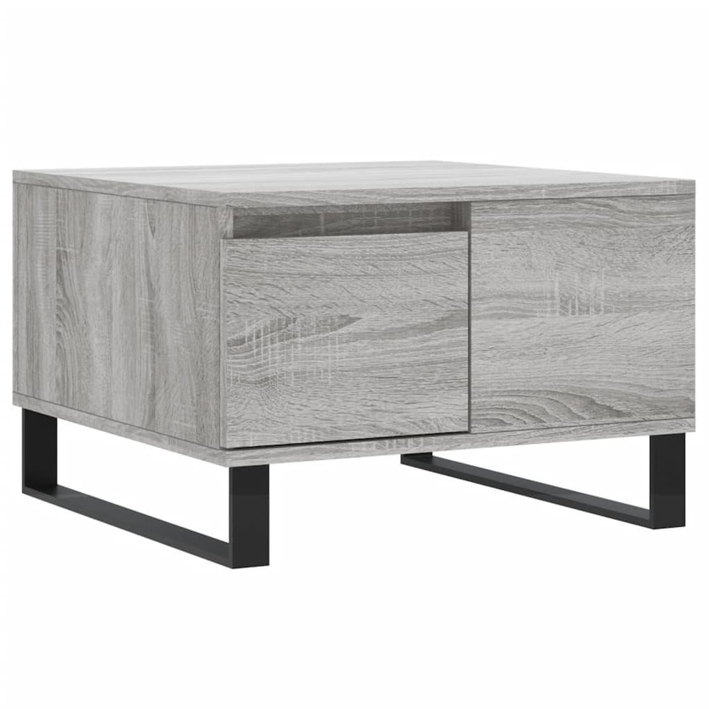 vidaXL Salontafel 55x55x36,5 cm bewerkt hout grijs sonoma eikenkleurig