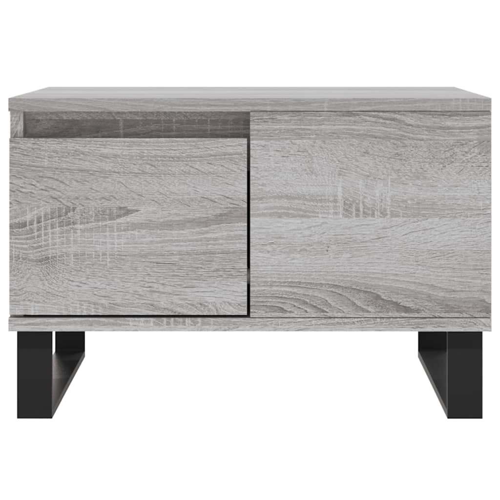 vidaXL Salontafel 55x55x36,5 cm bewerkt hout grijs sonoma eikenkleurig