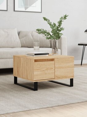 vidaXL Salontafel 55x55x36,5 cm bewerkt hout sonoma eikenkleurig