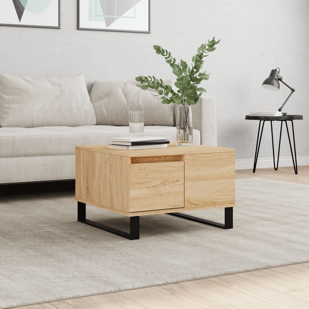 vidaXL Salontafel 55x55x36,5 cm bewerkt hout sonoma eikenkleurig