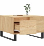 vidaXL Salontafel 55x55x36,5 cm bewerkt hout sonoma eikenkleurig