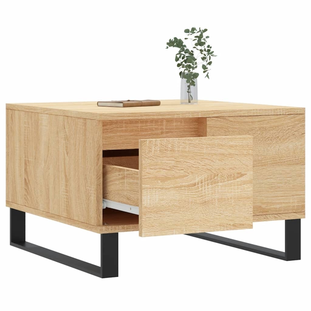 vidaXL Salontafel 55x55x36,5 cm bewerkt hout sonoma eikenkleurig
