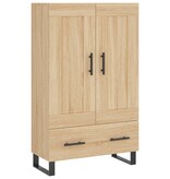 vidaXL Hoge kast 69,5x31x115 cm bewerkt hout sonoma eikenkleurig