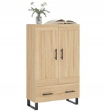 vidaXL Hoge kast 69,5x31x115 cm bewerkt hout sonoma eikenkleurig