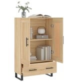 vidaXL Hoge kast 69,5x31x115 cm bewerkt hout sonoma eikenkleurig