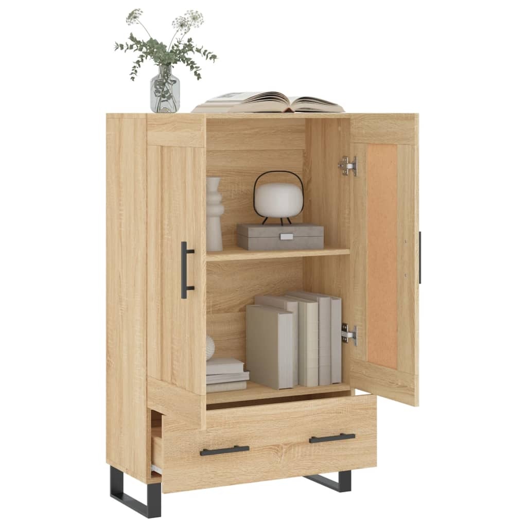 vidaXL Hoge kast 69,5x31x115 cm bewerkt hout sonoma eikenkleurig