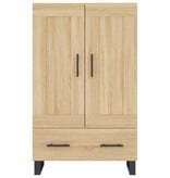 vidaXL Hoge kast 69,5x31x115 cm bewerkt hout sonoma eikenkleurig