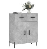 vidaXL Dressoir 69,5x34x90 cm bewerkt hout betongrijs