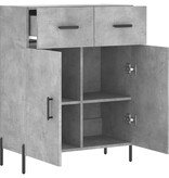 vidaXL Dressoir 69,5x34x90 cm bewerkt hout betongrijs