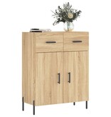 vidaXL Dressoir 69,5x34x90 cm bewerkt hout sonoma eikenkleurig