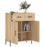vidaXL Dressoir 69,5x34x90 cm bewerkt hout sonoma eikenkleurig