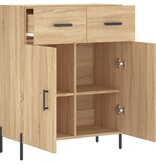 vidaXL Dressoir 69,5x34x90 cm bewerkt hout sonoma eikenkleurig