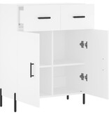 vidaXL Dressoir 69,5x34x90 cm bewerkt hout wit