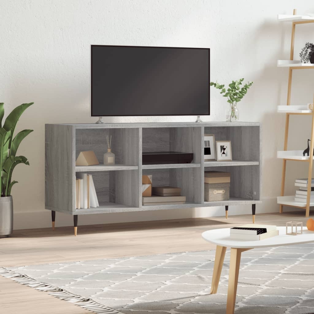 vidaXL Tv-meubel 103,5x30x50 cm bewerkt hout grijs sonoma eikenkleurig