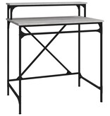 vidaXL Bureau 80x50x90 cm bewerkt hout en ijzer grijs sonoma eiken