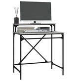 vidaXL Bureau 80x50x90 cm bewerkt hout en ijzer grijs sonoma eiken
