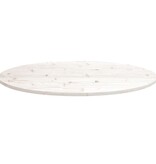 vidaXL Tafelblad ovaal 90x45x2,5 cm massief grenenhout wit