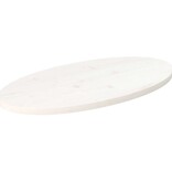 vidaXL Tafelblad ovaal 80x40x2,5 cm massief grenenhout wit