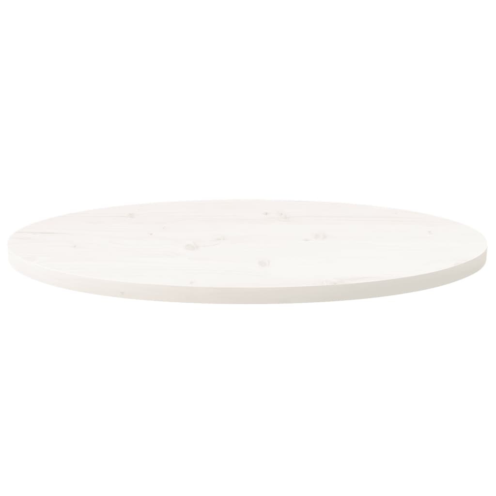 vidaXL Tafelblad ovaal 80x40x2,5 cm massief grenenhout wit