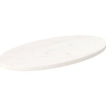 vidaXL Tafelblad ovaal 70x35x2,5 cm massief grenenhout wit