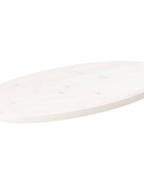 vidaXL Tafelblad ovaal 70x35x2,5 cm massief grenenhout wit