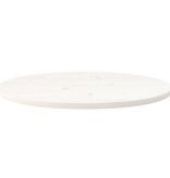 vidaXL Tafelblad ovaal 70x35x2,5 cm massief grenenhout wit