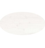 vidaXL Tafelblad ovaal 70x35x2,5 cm massief grenenhout wit
