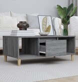 vidaXL Salontafel 90x50x36,5 cm bewerkt hout grijs sonoma