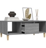 vidaXL Salontafel 90x50x36,5 cm bewerkt hout grijs sonoma