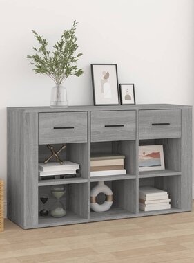 VidaXL Dressoir 100x30x59,5 cm bewerkt hout grijs sonoma eikenkleurig