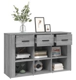 vidaXL Dressoir 100x30x59,5 cm bewerkt hout grijs sonoma eikenkleurig