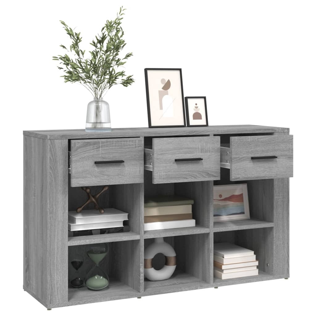 vidaXL Dressoir 100x30x59,5 cm bewerkt hout grijs sonoma eikenkleurig