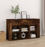 vidaXL Dressoir 100x30x59,5 cm bewerkt hout gerookt eikenkleurig