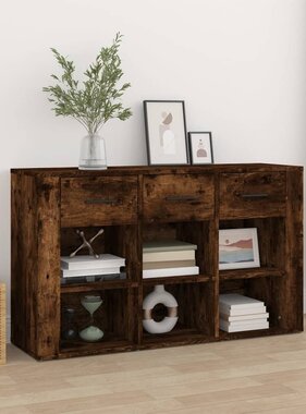 VidaXL Dressoir 100x30x59,5 cm bewerkt hout gerookt eikenkleurig