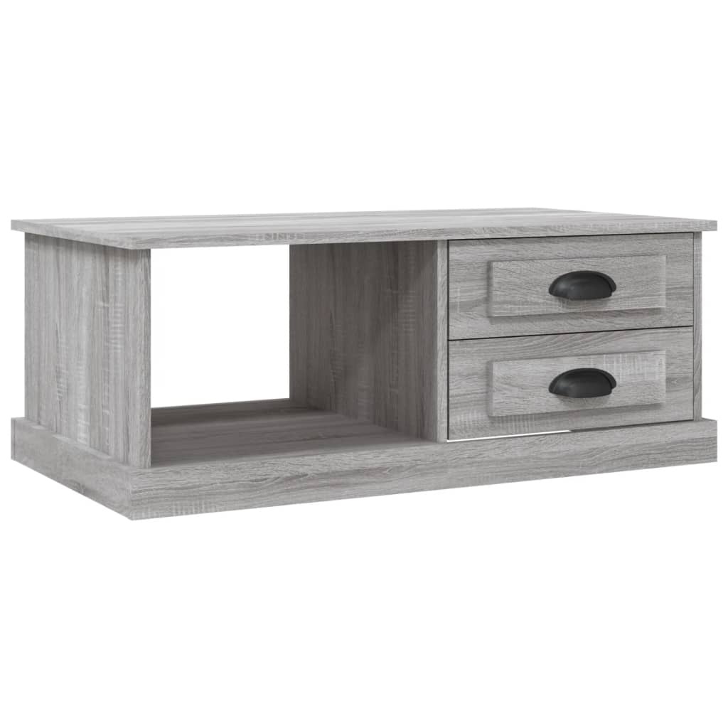 vidaXL Salontafel 90x50x35 cm bewerkt hout grijs sonoma eikenkleurig