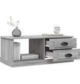 vidaXL Salontafel 90x50x35 cm bewerkt hout grijs sonoma eikenkleurig