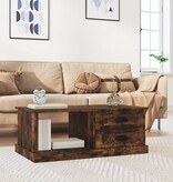 vidaXL Salontafel 90x50x35 cm bewerkt hout gerookt eikenkleurig