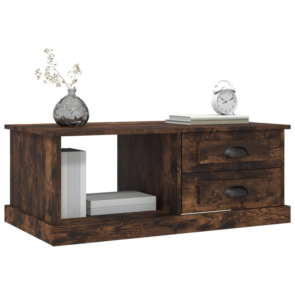 vidaXL Salontafel 90x50x35 cm bewerkt hout gerookt eikenkleurig